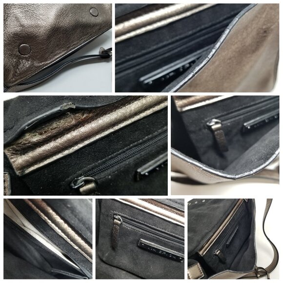 VIA SPIGA Bronze Metallic Leather Crossbody Bag w/ Adjustable Strap - Picture 16 of 16